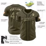 Personalized Olive City Cream Pinstripe Camo-Black Authentic Salute To Service Baseball Jersey Team Custom Name and Number