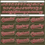 Personalized Olive City Cream Pinstripe Crimson Authentic Salute To Service Baseball Jersey Team Custom Name and Number
