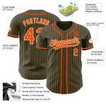 Personalized Olive City Cream Pinstripe Orange Authentic Salute To Service Baseball Jersey Team Custom Name and Number