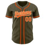 Personalized Olive City Cream Pinstripe Orange Authentic Salute To Service Baseball Jersey Team Custom Name and Number