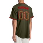 Personalized Olive Cmao-Red Authentic Salute To Service Baseball Jersey Team Custom Name and Number