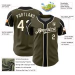 Personalized Olive Cream-Black 3 Colors Arm Shapes Authentic Salute To Service Baseball Jersey Team Custom Name and Number
