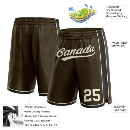 Personalized Olive Cream-Black Authentic Salute To Service Basketball Shorts Team Custom Name and Number