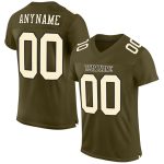 Personalized Olive Cream-Black Mesh Authentic Salute To Service Football Jersey Team Custom Name and Number