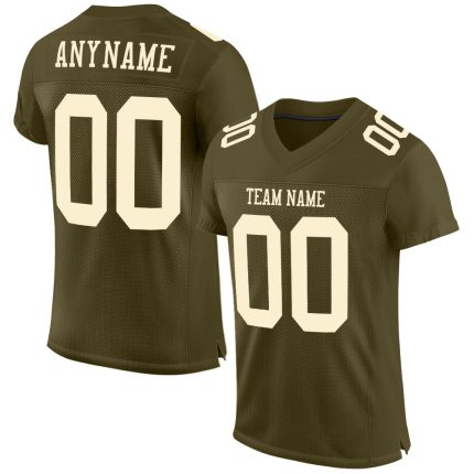Personalized Olive Cream Mesh Authentic Salute To Service Football Jersey Team Custom Name and Number