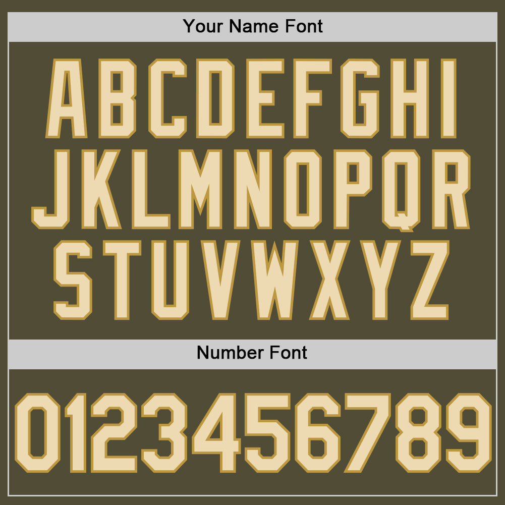 Personalized Olive Cream-Old Gold Salute To Service Two-Button Unisex Softball Jersey Team Custom Name and Number Personalized Olive Cream-Old Gold Salute To Service Two-Button Unisex Softball Jersey Team Custom Name and Number - Image 5