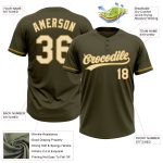 Personalized Olive Cream-Old Gold Salute To Service Two-Button Unisex Softball Jersey Team Custom Name and Number