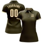 Personalized Olive Cream Performance Salute To Service Golf Polo Shirt Team Custom Name and Number