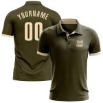 Personalized Olive Cream Performance Salute To Service Golf Polo Shirt Team Custom Name and Number