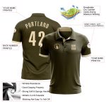 Personalized Olive Cream Performance Salute To Service Golf Polo Shirt Team Custom Name and Number