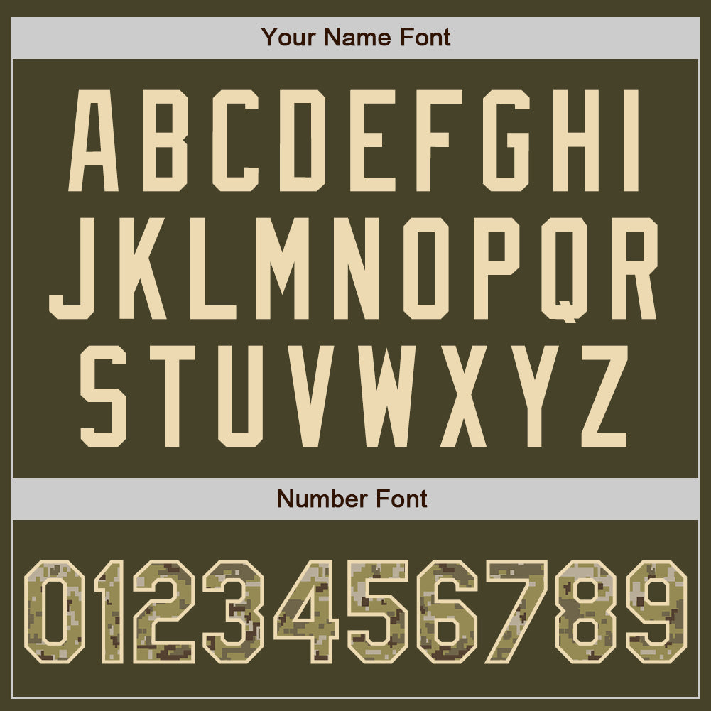 Personalized Olive Cream Pinstripe Camo Salute To Service Two-Button Unisex Softball Jersey Team Custom Name and Number Personalized Olive Cream Pinstripe Camo Salute To Service Two-Button Unisex Softball Jersey Team Custom Name and Number - Image 5