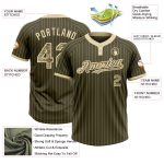 Personalized Olive Cream Pinstripe Camo Salute To Service Two-Button Unisex Softball Jersey Team Custom Name and Number