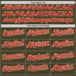Personalized Olive Cream-Red Pinstripe Authentic Split Fashion Salute To Service Baseball Jersey Team Custom Name and Number