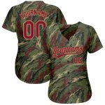 Personalized Olive Crimson-Old Gold 3D Pattern Design Authentic Salute To Service Baseball Jersey Team Custom Name and Number