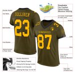 Personalized Olive Gold-Black Mesh Authentic Salute To Service Football Jersey Team Custom Name and Number