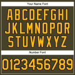 Personalized Olive Gold-Black Performance Salute To Service T-Shirt Team Custom Name and Number