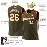 Personalized Olive Gold-Red Authentic Throwback Salute To Service Basketball Jersey Team Custom Name and Number