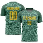 Personalized Olive Gold Sublimation Salute To Service Soccer Uniform Jersey Team Custom Name and Number