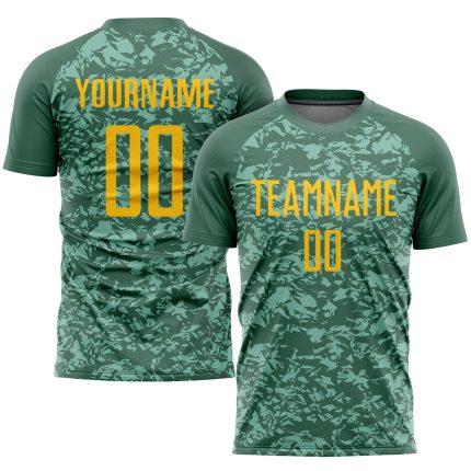 Personalized Olive Gold Sublimation Salute To Service Soccer Uniform Jersey Team Custom Name and Number