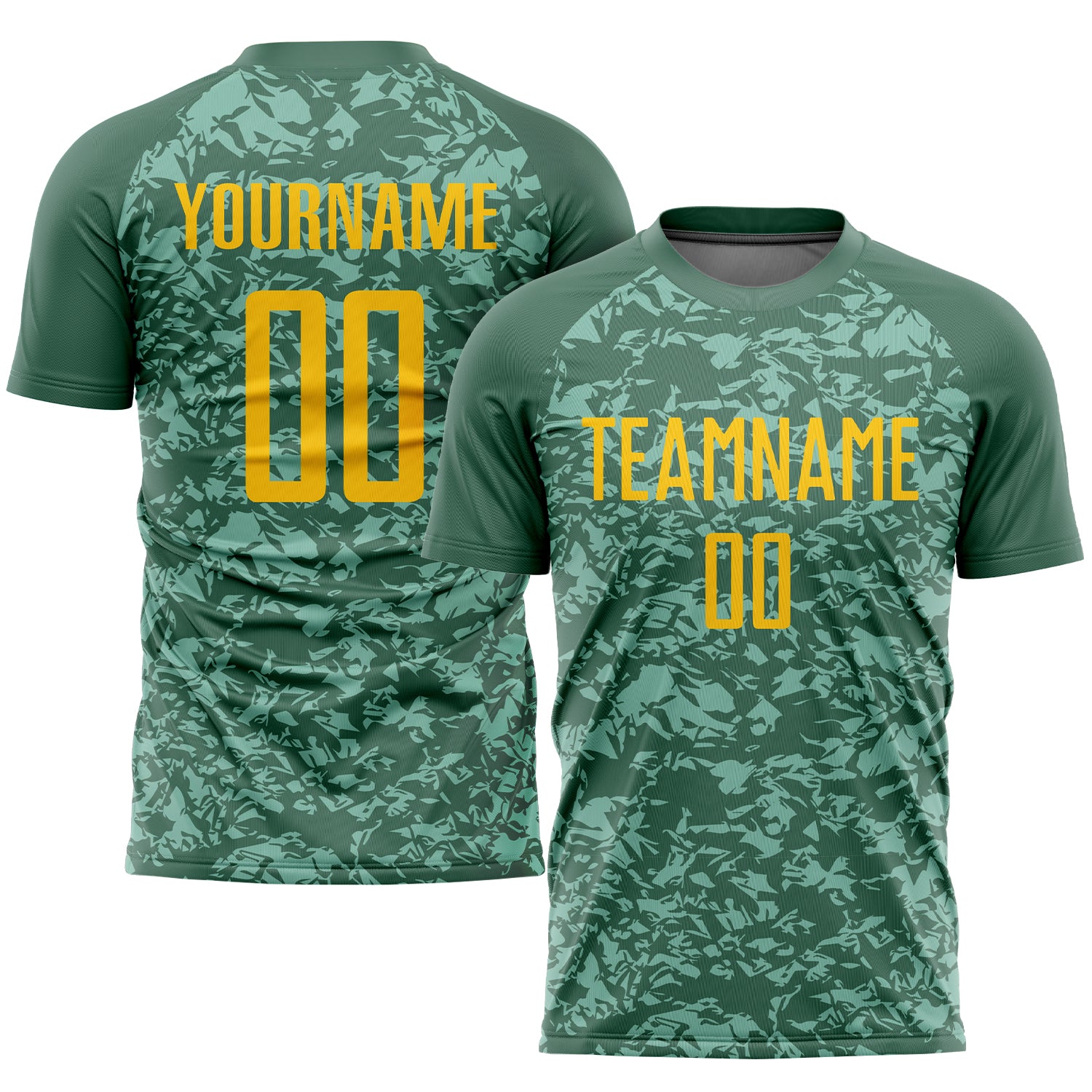 Personalized Olive Gold Sublimation Salute To Service Soccer Uniform Jersey Team Custom Name and Number