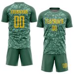 Personalized Olive Gold Sublimation Salute To Service Soccer Uniform Jersey Team Custom Name and Number