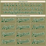 Personalized Olive Green-Cream Camo Sleeves 3D Pattern Design Bomber Full-Snap Varsity Letterman Salute To Service Jacket Team Custom Name and Number