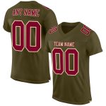 Personalized Olive Maroon-Cream Mesh Authentic Salute To Service Football Jersey Team Custom Name and Number