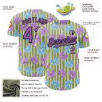 Personalized Olive Medium Purple-Black 3D Pattern Design Tropical Anthurium Flower Authentic Baseball Jersey Team Custom Name and Number