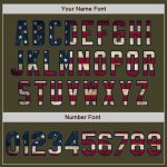 Personalized Olive Navy Pinstripe Vintage USA Flag Salute To Service Two-Button Unisex Softball Jersey Team Custom Name and Number