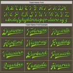 Personalized Olive Neon Green-Navy Bomber Full-Snap Varsity Letterman Salute To Service Jacket Team Custom Name and Number