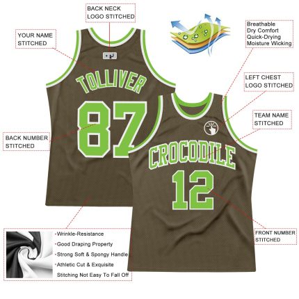 Personalized Olive Neon Green-White Authentic Throwback Salute To Service Basketball Jersey Team Custom Name and Number