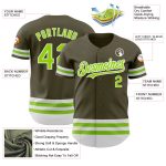 Personalized Olive Neon Green-White Line Authentic Salute To Service Baseball Jersey Team Custom Name and Number