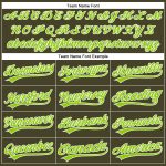 Personalized Olive Neon Green-White Performance Vapor Salute To Service Golf Polo Shirt Team Custom Name and Number