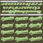 Personalized Olive Neon Green-White Salute To Service Two-Button Unisex Softball Jersey Team Custom Name and Number