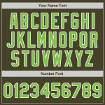 Personalized Olive Neon Green-White Salute To Service Two-Button Unisex Softball Jersey Team Custom Name and Number