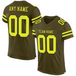 Personalized Olive Neon Yellow-Black Mesh Authentic Salute To Service Football Jersey Team Custom Name and Number