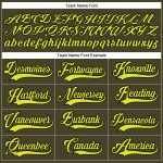 Personalized Olive Neon Yellow-Black Salute To Service Hockey Lace Neck Jersey Team Custom Name and Number