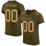 Personalized Olive Old Gold-Black Mesh Authentic Salute To Service Football Jersey Team Custom Name and Number