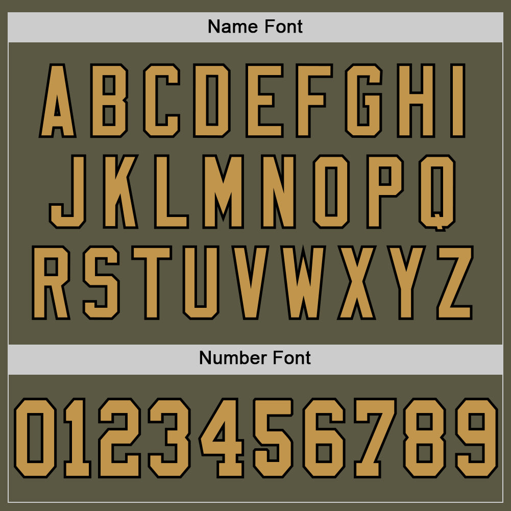 Personalized Olive Old Gold-Black Mesh Authentic Throwback Salute To Service Football Jersey Team Custom Name and Number Personalized Olive Old Gold-Black Mesh Authentic Throwback Salute To Service Football Jersey Team Custom Name and Number - Image 4