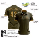 Personalized Olive Old Gold Performance Salute To Service Golf Polo Shirt Team Custom Name and Number
