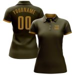 Personalized Olive Old Gold Performance Salute To Service Golf Polo Shirt Team Custom Name and Number