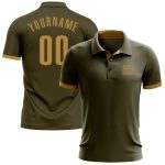 Personalized Olive Old Gold Performance Salute To Service Golf Polo Shirt Team Custom Name and Number