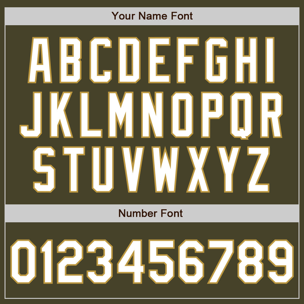 Personalized Olive Old Gold Pinstripe White Salute To Service Two-Button Unisex Softball Jersey Team Custom Name and Number Personalized Olive Old Gold Pinstripe White Salute To Service Two-Button Unisex Softball Jersey Team Custom Name and Number - Image 5