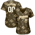 Personalized Olive Old Gold-White 3D Pattern Design Rabbit Authentic Baseball Jersey Team Custom Name and Number