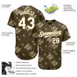Personalized Olive Old Gold-White 3D Pattern Design Rabbit Authentic Baseball Jersey Team Custom Name and Number