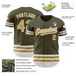 Personalized Olive Old Gold-White Line Authentic Salute To Service Baseball Jersey Team Custom Name and Number