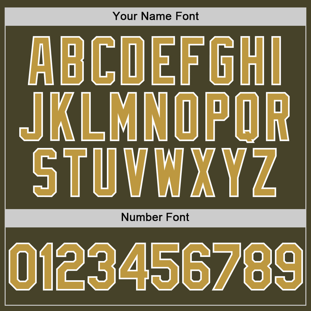 Personalized Olive Old Gold-White Line Authentic Salute To Service Baseball Jersey Team Custom Name and Number Personalized Olive Old Gold-White Line Authentic Salute To Service Baseball Jersey Team Custom Name and Number - Image 5