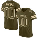 Personalized Olive Olive-Cream Mesh Authentic Salute To Service Football Jersey Team Custom Name and Number