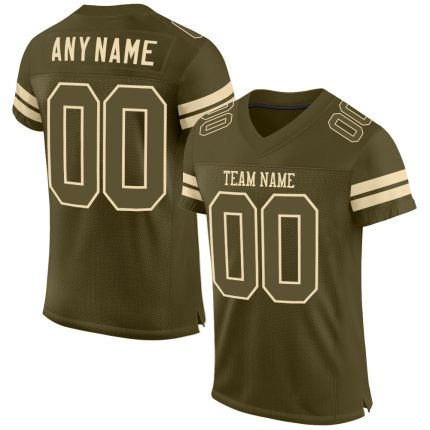 Personalized Olive Olive-Cream Mesh Authentic Salute To Service Football Jersey Team Custom Name and Number
