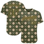 Personalized Olive Olive-Old Gold 3D Pattern Design Authentic Salute To Service Baseball Jersey Team Custom Name and Number